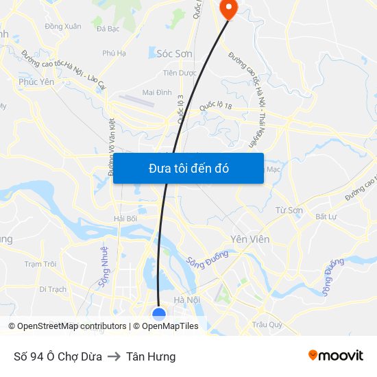 Số 94 Ô Chợ Dừa to Tân Hưng map