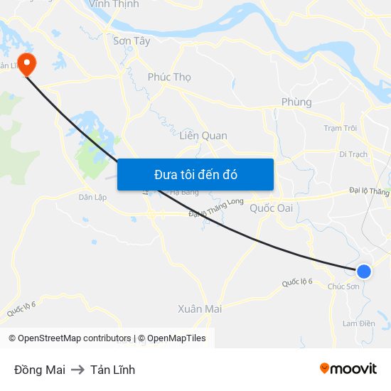 Đồng Mai to Tản Lĩnh map