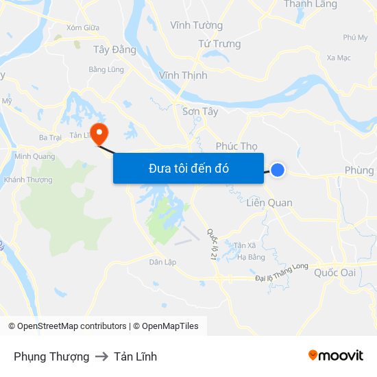 Phụng Thượng to Tản Lĩnh map