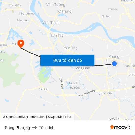 Song Phượng to Tản Lĩnh map