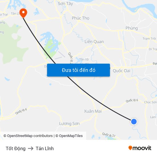 Tốt Động to Tản Lĩnh map