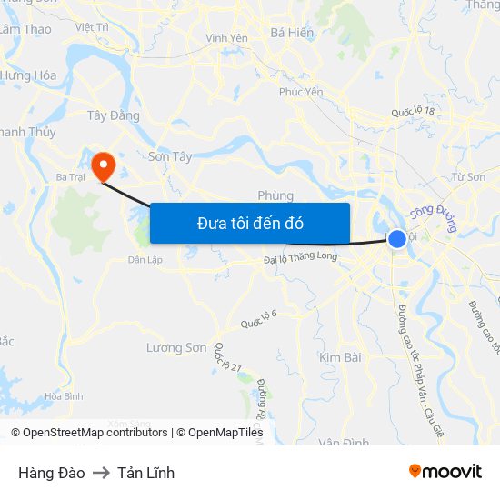 Hàng Đào to Tản Lĩnh map