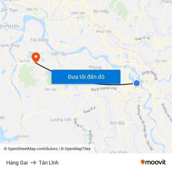 Hàng Gai to Tản Lĩnh map