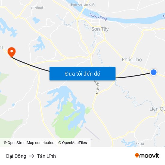 Đại Đồng to Tản Lĩnh map