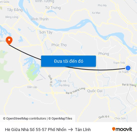 Hè Giữa Nhà Số 55-57 Phố Nhổn to Tản Lĩnh map