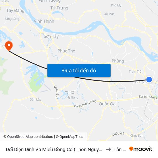 Đối Diện Đình Và Miếu Đồng Cổ (Thôn Nguyên Xá) - Đường 32 to Tản Lĩnh map