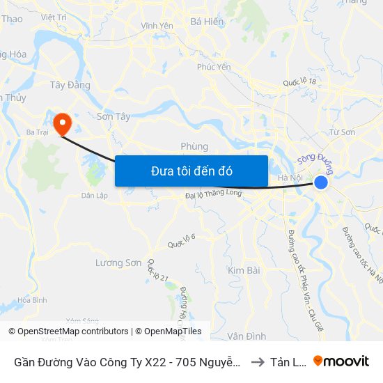 Gần Đường Vào Công Ty X22 - 705 Nguyễn Văn Linh to Tản Lĩnh map