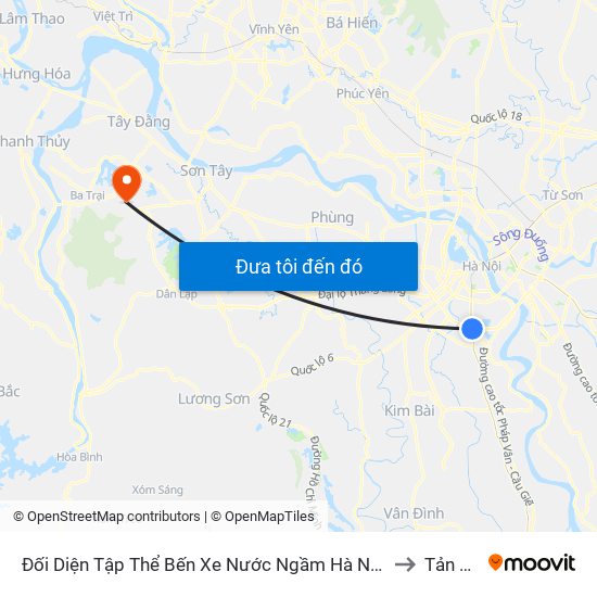 Đối Diện Tập Thể Bến Xe Nước Ngầm Hà Nội - Ngọc Hồi to Tản Lĩnh map