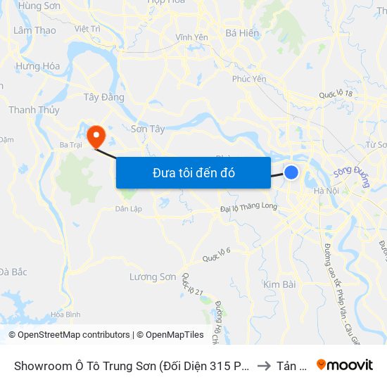 Showroom Ô Tô Trung Sơn (Đối Diện 315 Phạm Văn Đồng) to Tản Lĩnh map