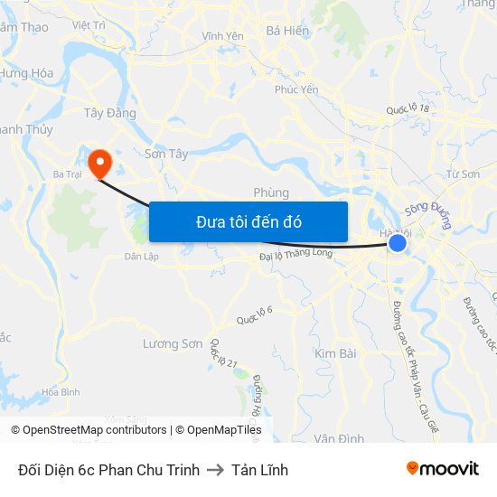 Đối Diện 6c Phan Chu Trinh to Tản Lĩnh map