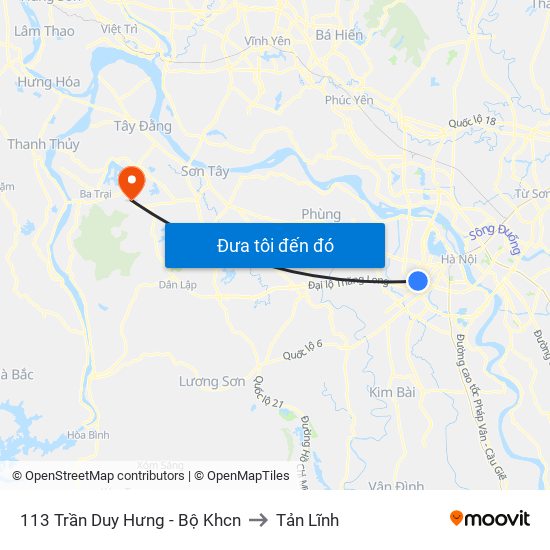 113 Trần Duy Hưng - Bộ Khcn to Tản Lĩnh map