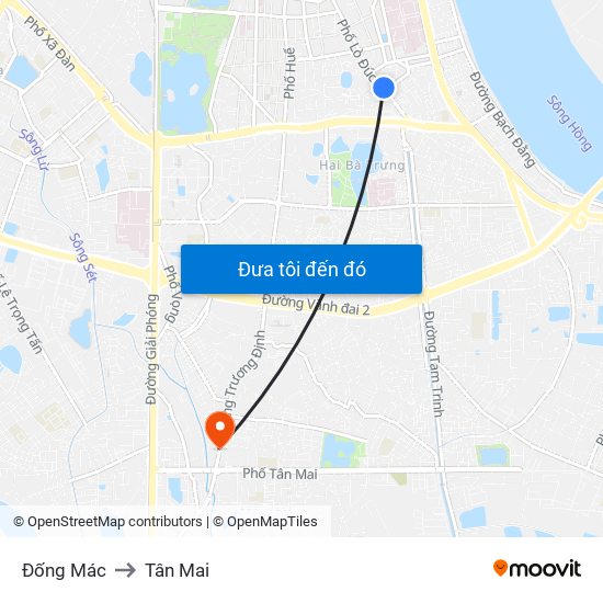 Đống Mác to Tân Mai map