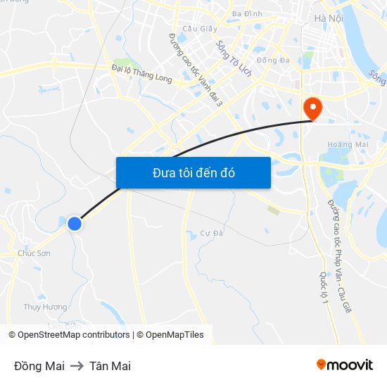 Đồng Mai to Tân Mai map