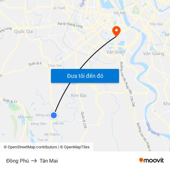 Đồng Phú to Tân Mai map