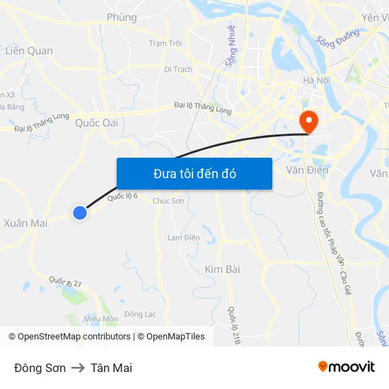 Đông Sơn to Tân Mai map