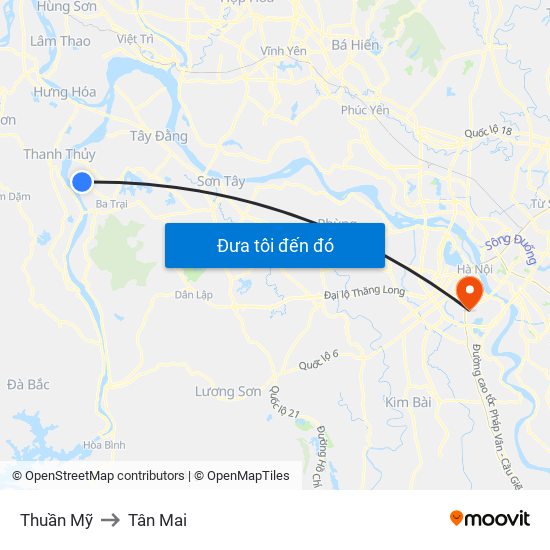 Thuần Mỹ to Tân Mai map