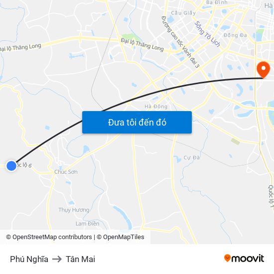 Phú Nghĩa to Tân Mai map