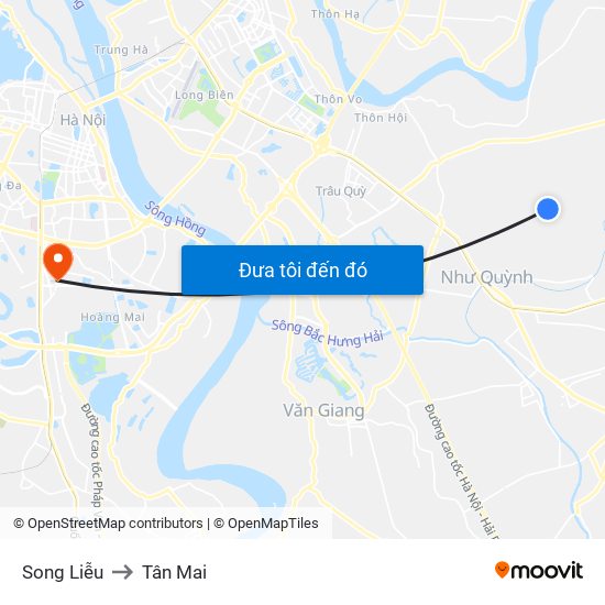 Song Liễu to Tân Mai map