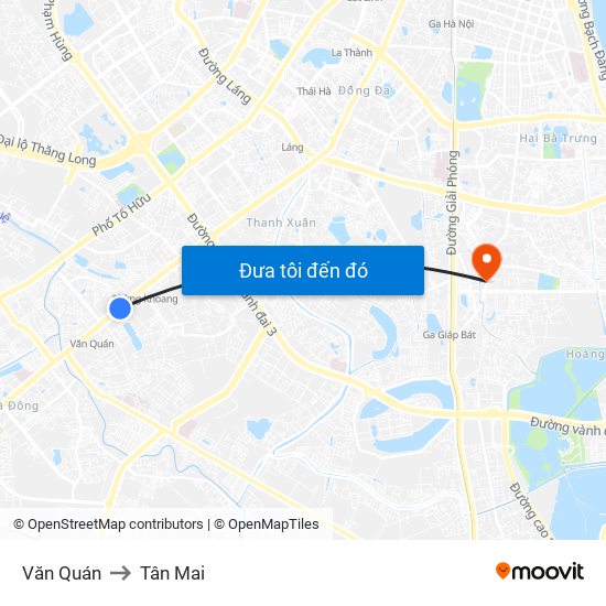 Văn Quán to Tân Mai map
