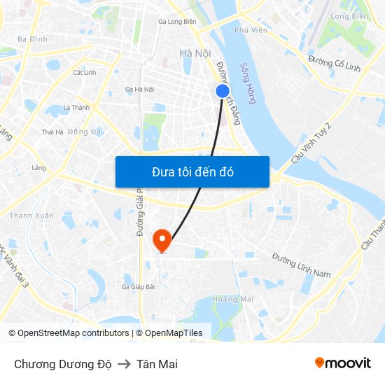 Chương Dương Độ to Tân Mai map