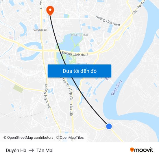 Duyên Hà to Tân Mai map