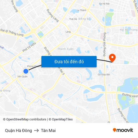 Quận Hà Đông to Tân Mai map