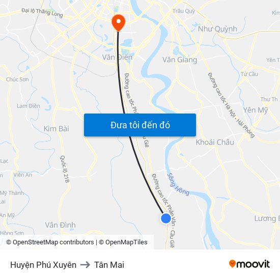 Huyện Phú Xuyên to Tân Mai map