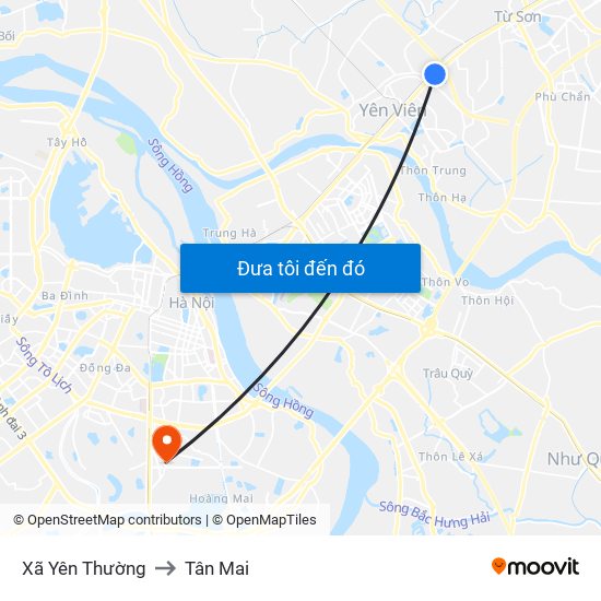 Xã Yên Thường to Tân Mai map