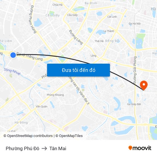 Phường Phú Đô to Tân Mai map