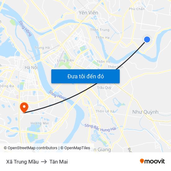 Xã Trung Mầu to Tân Mai map