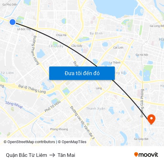 Quận Bắc Từ Liêm to Tân Mai map