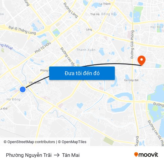 Phường Nguyễn Trãi to Tân Mai map