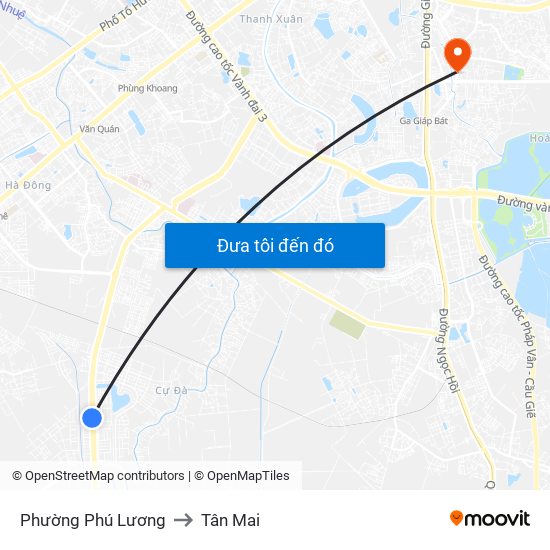 Phường Phú Lương to Tân Mai map