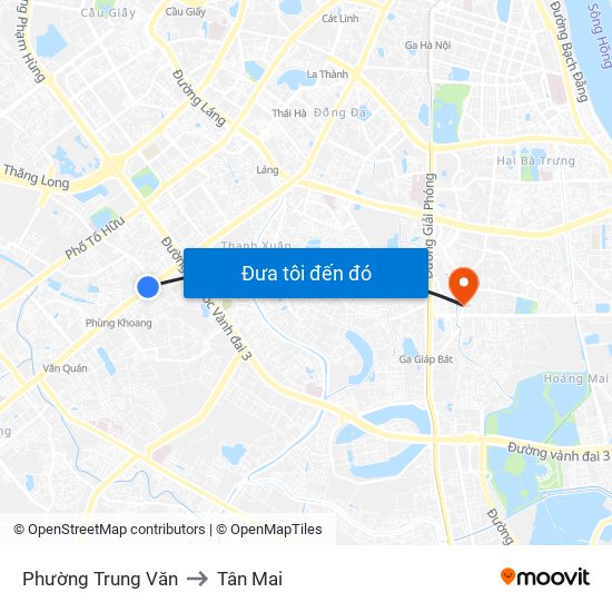 Phường Trung Văn to Tân Mai map