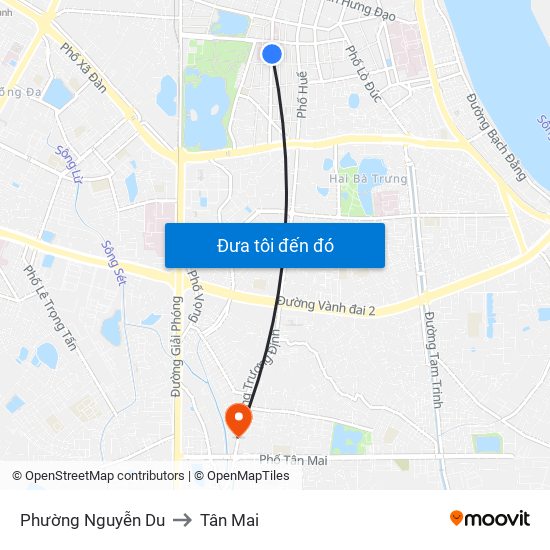 Phường Nguyễn Du to Tân Mai map