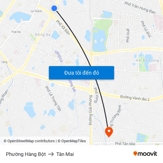 Phường Hàng Bột to Tân Mai map