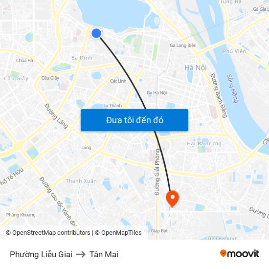 Phường Liễu Giai to Tân Mai map