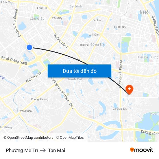 Phường Mễ Trì to Tân Mai map