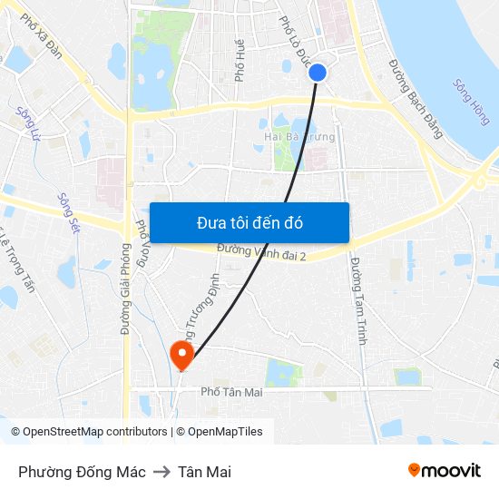 Phường Đống Mác to Tân Mai map