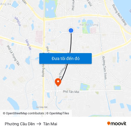 Phường Cầu Dền to Tân Mai map