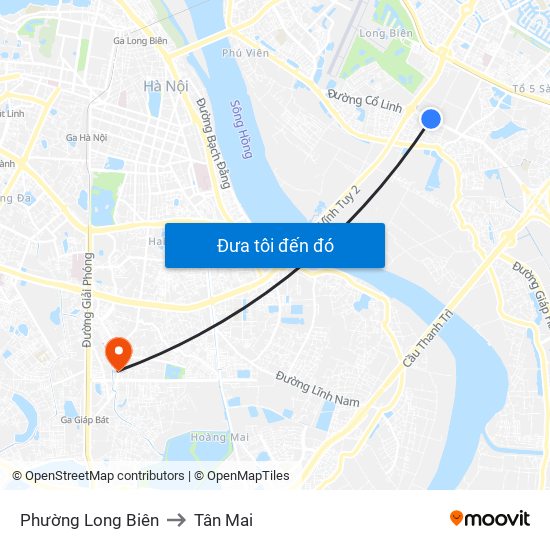 Phường Long Biên to Tân Mai map