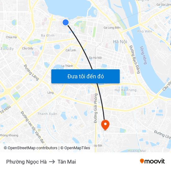 Phường Ngọc Hà to Tân Mai map