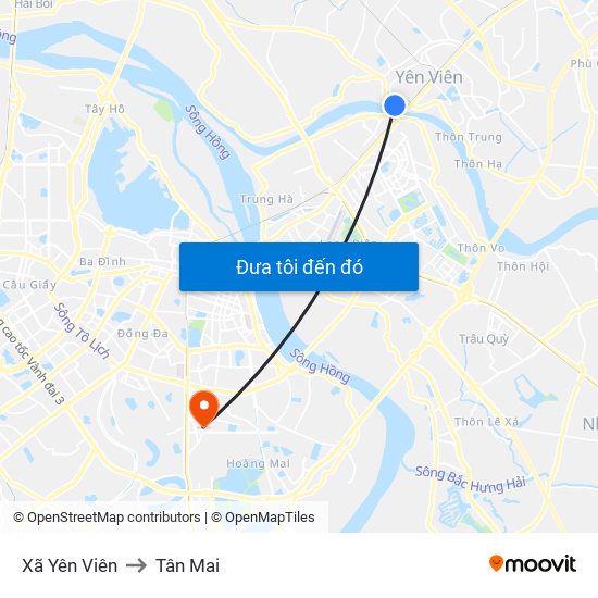 Xã Yên Viên to Tân Mai map