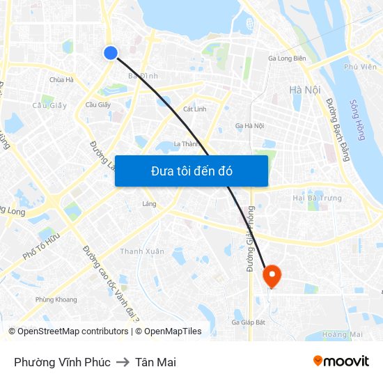 Phường Vĩnh Phúc to Tân Mai map