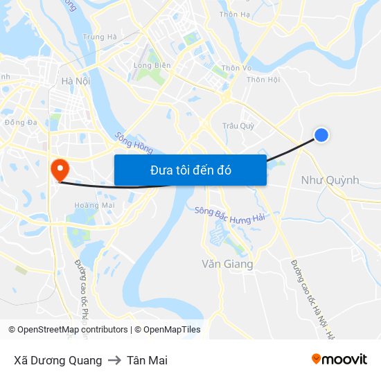 Xã Dương Quang to Tân Mai map