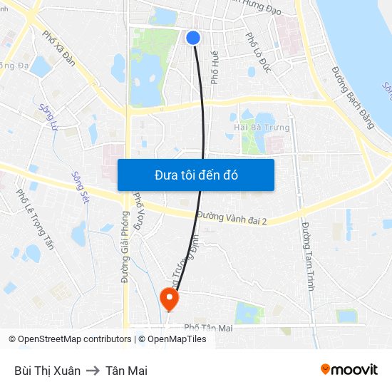 Bùi Thị Xuân to Tân Mai map