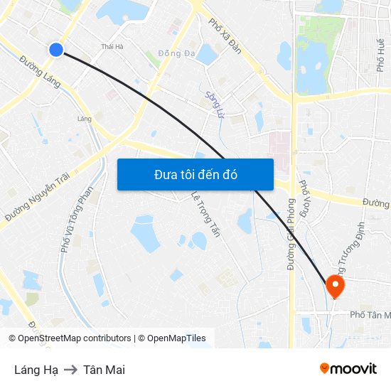 Láng Hạ to Tân Mai map