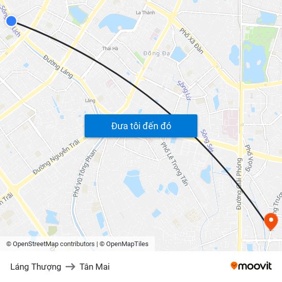 Láng Thượng to Tân Mai map