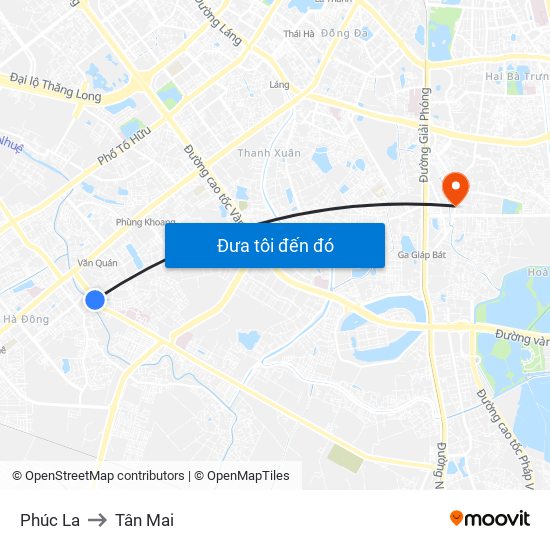 Phúc La to Tân Mai map