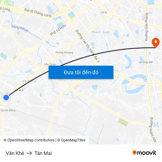 Văn Khê to Tân Mai map